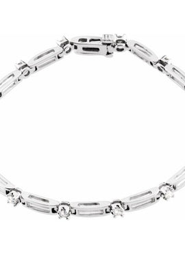 14K Yellow Gold 3/4 CTW Natural Diamond Line 7