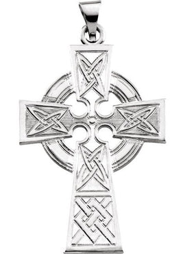 14K Yellow Gold Celtic-Inspired Cross Pendant