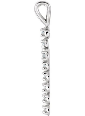 14K Yellow Gold 1/10 CTW Natural Diamond Cross Pendant