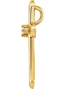 14K Yellow Gold .015 CTW Natural Diamond Cross Pendant