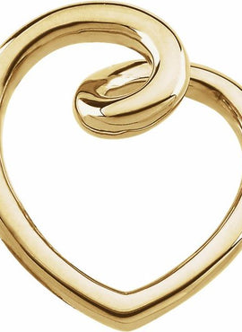 18K Yellow Gold Heart Slide Pendant