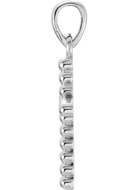 14K Yellow Gold Beaded Cross Pendant