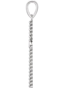 14K Yellow Gold Beaded Cross Pendant