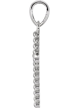 14K Yellow Gold Beaded Cross Pendant