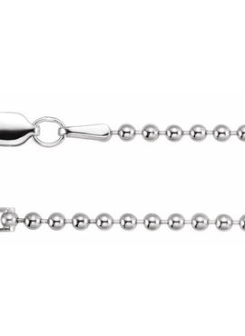 14K Yellow Gold Recycled Metal 1.8 mm Hollow Bead Chain by the Inch