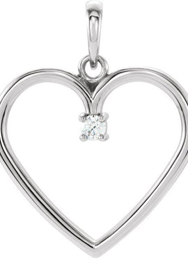 Platinum .04 CTW Natural Diamond Heart Pendant