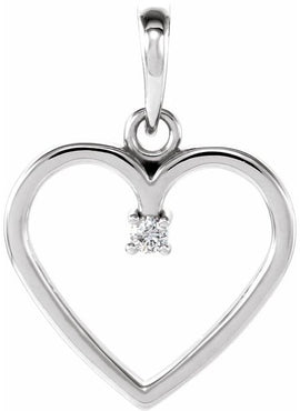 Platinum .04 CTW Natural Diamond Heart Pendant