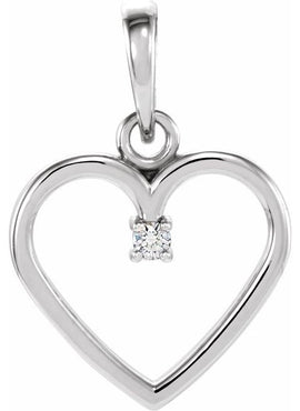 Platinum .04 CTW Natural Diamond Heart Pendant
