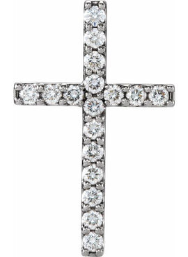14K Yellow Gold 1/2 CTW Natural Diamond Petite Cross Pendant