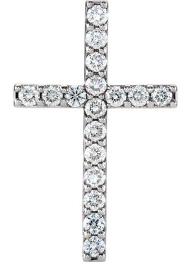 14K Yellow Gold 1/2 CTW Natural Diamond Petite Cross Pendant
