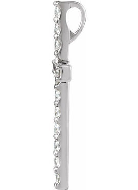 14K Yellow Gold 1/2 CTW Natural Diamond Petite Cross Pendant