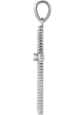 14K Yellow Gold .015 CT Natural Diamond Cross Pendant