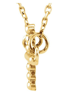 14K Yellow Gold 15.6x9.4 mm Sideways Beaded Cross 16.5
