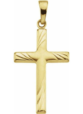 14K White Gold 24x16 mm Cross Pendant