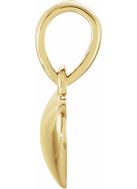14K Yellow Gold 1/10 CT Natural Diamond Engravable Heart Pendant