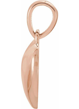 14K Yellow Gold 1/10 CT Natural Diamond Engravable Heart Pendant
