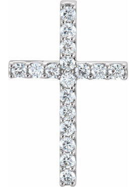 14K Yellow Gold 1/2 CTW Natural Diamond Petite Cross Pendant