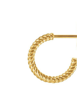 14K Yellow Gold Rope 17 mm Hoop Earrings