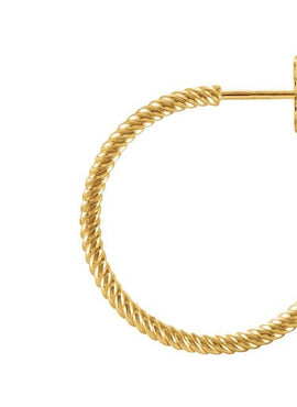 14K Yellow Gold Rope 17 mm Hoop Earrings