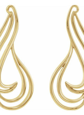 10K Yellow Gold Freeform Earrings