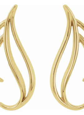 10K Rose Gold & 14K Rose Gold Freeform Earrings