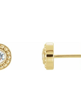 14K White Gold 1/5 CTW Natural Diamond Beaded Earrings