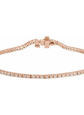 14K Rose Gold 7/8 CTW Natural Diamond Line 7 1/4