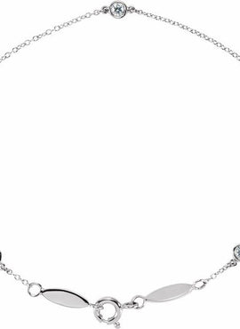 14K Rose Gold 1/3 CTW Natural Diamond Bezel-Set Station 7