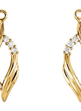 14K Yellow Gold 1/6 CTW Diamond Earring Jackets