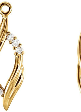 14K Yellow Gold 1/6 CTW Diamond Earring Jackets