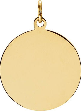 14K Yellow Gold 18 mm Round St. Padre Pio Medal