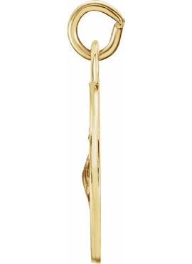 14K Yellow Gold 18 mm Round St. Francis of Assisi Medal