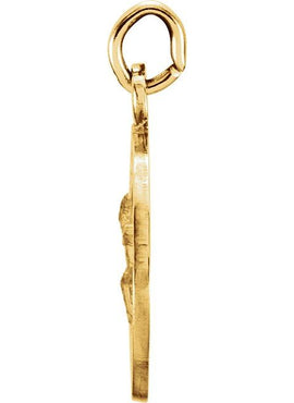14K Yellow Gold 12 mm Round St. Peregrine Medal