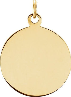14K Yellow Gold 22 mm Round Sacred Heart of Jesus Medal