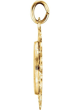 14K Yellow Gold 18 mm St. Anthony Medal