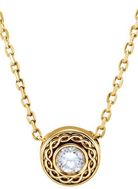 14K Yellow Gold 1/10 CTW Natural Diamond Slide 16