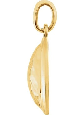 14K Yellow Gold Hammered Disk Pendant