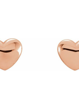 Platinum .02 CTW Natural Diamond Puffed Heart Earrings