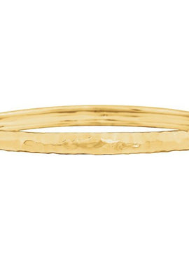 14K Yellow Gold 5.1 mm Hammered Bangle 7 1/2