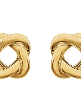14K Yellow Gold 7x7 mm Knot Earrings