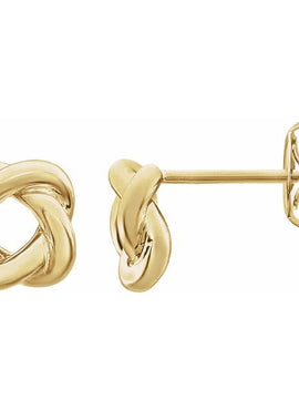 14K Yellow Gold 7x7 mm Knot Earrings