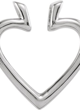 14K White Gold Heart Pendant Enhancer