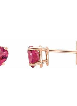 14K Rose Gold Natural Pink Tourmaline Earrings