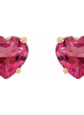 14K Rose Gold Natural Pink Tourmaline Earrings