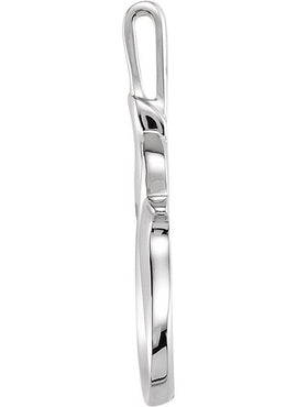 14K White Gold Freeform Pendant