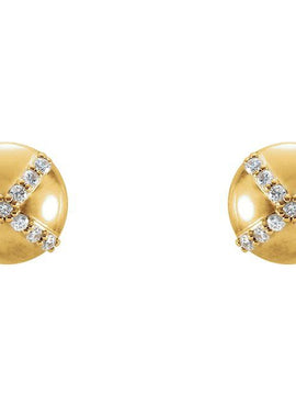 14K Yellow Gold 1/8 CTW Natural Diamond Earrings