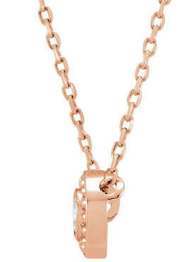 14K Rose Gold 1/10 CTW Diamond Beaded Slide 16