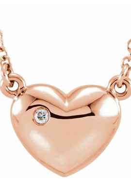 Platinum .01 CTW Natural Diamond Heart 16.5