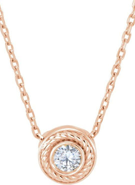 14K Rose Gold 1/10 CTW Natural Diamond 16