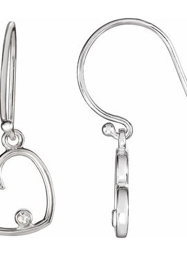 14K White Gold .03 CTW Natural Diamond Heart Earrings